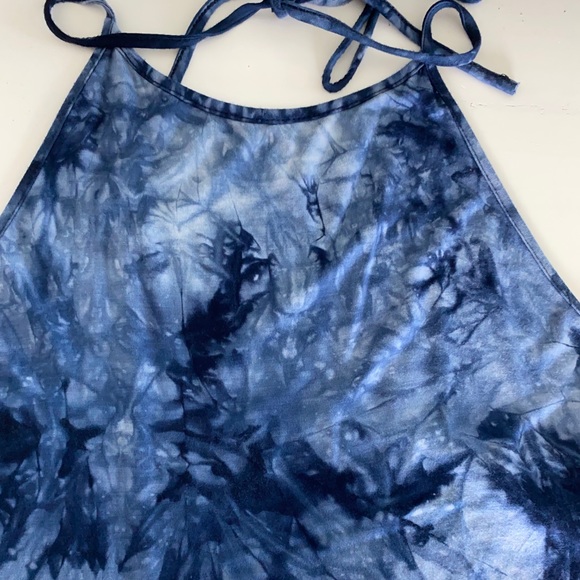 Blue tie dye halter top - Picture 3 of 4